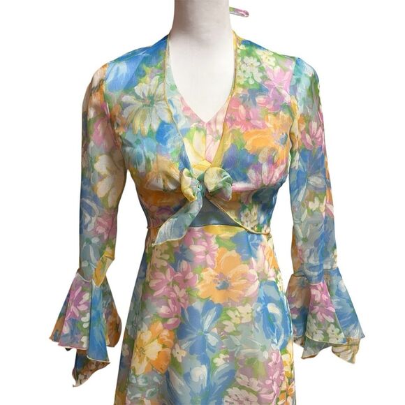 Vintage Union-Made Floral Halter Maxi Dress & Jacket Set | EUC - Picture 8 of 11